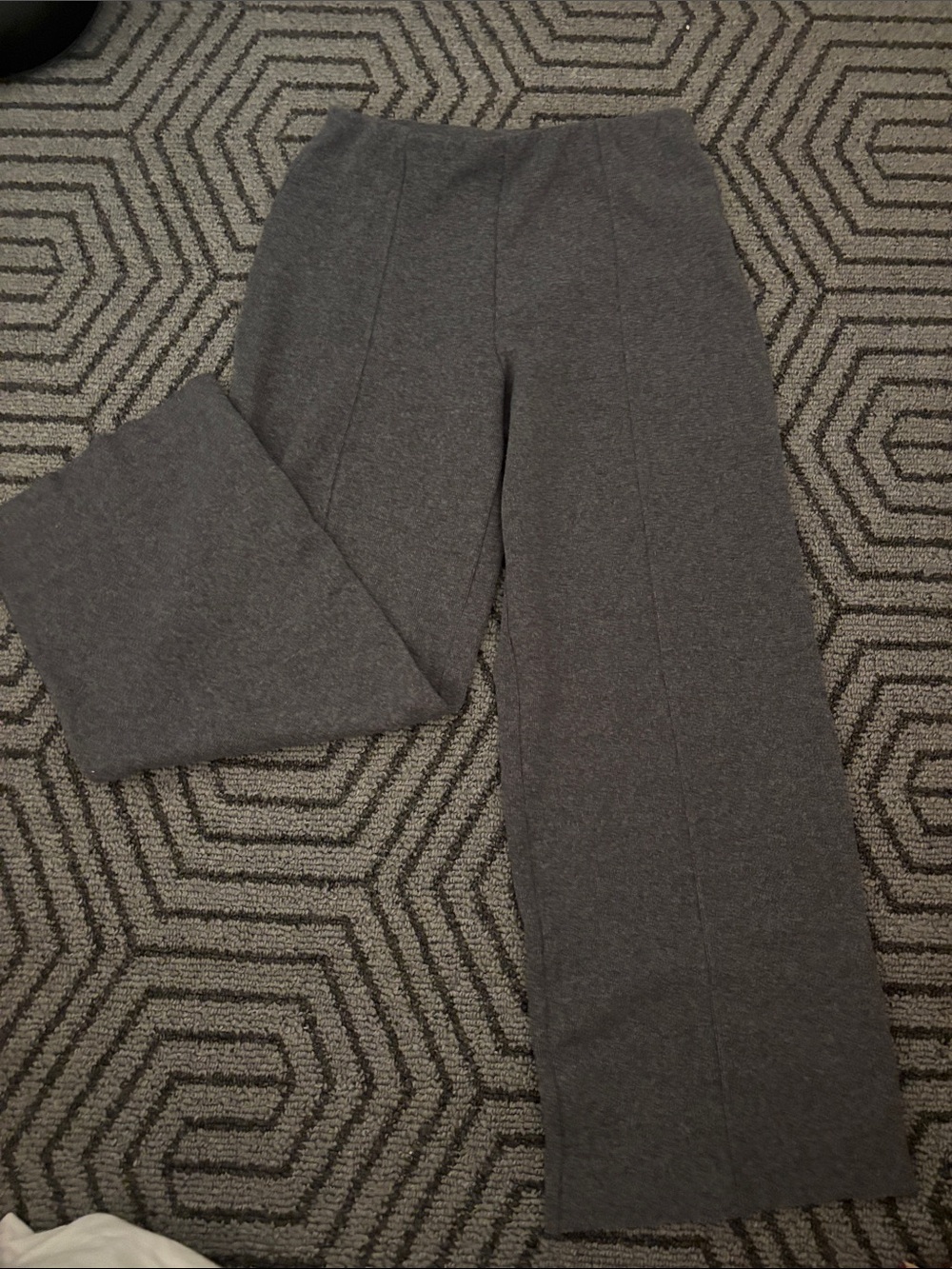 Zara Grey Knit Wide-Leg Pants